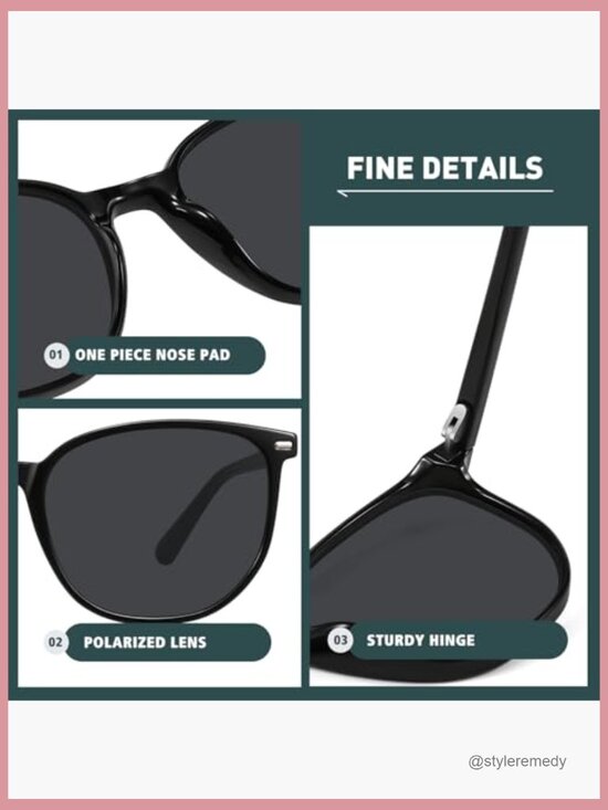 Retro Polarized Sunglasses Round Frame Photochromic Lens UV Protection main image 6